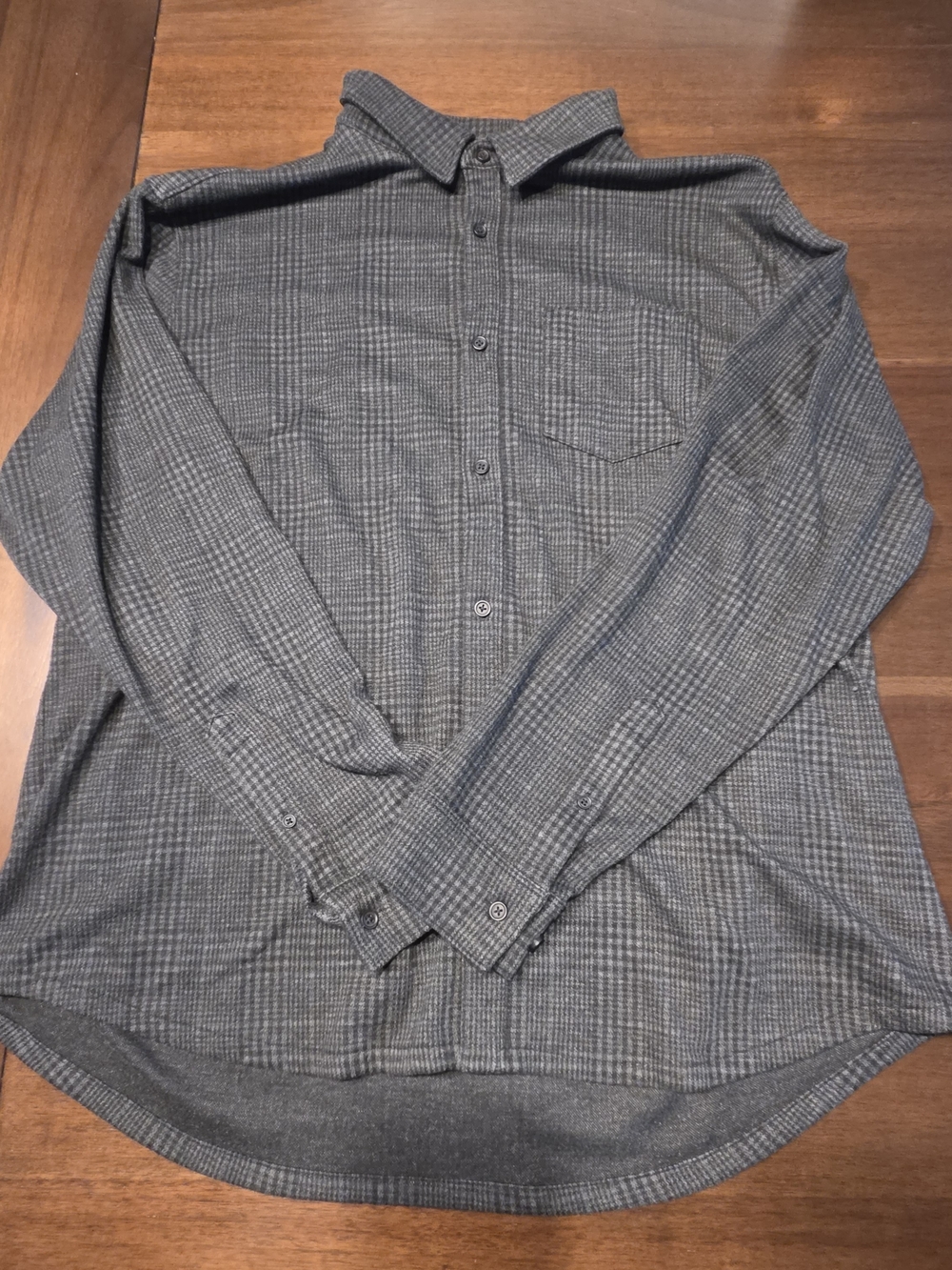 VRST Mens Plaid Button Down Shirt XX-Large 2XL Dark Grey Charcoal Stretch